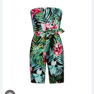 New York & Company Tropical Floral Jumpsuit